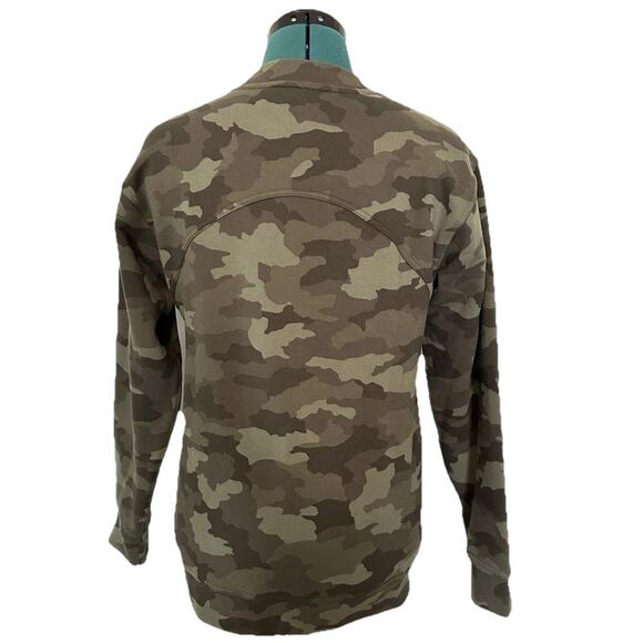 Lululemon All Yours Crew Fleece Pullover Sweatshirt Womens Sz 4 Green Camouflage - Picture 3 of 6